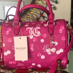NWT Juicy Couture Cherry On Top Satchel/Crossbody w/Cherry Charm